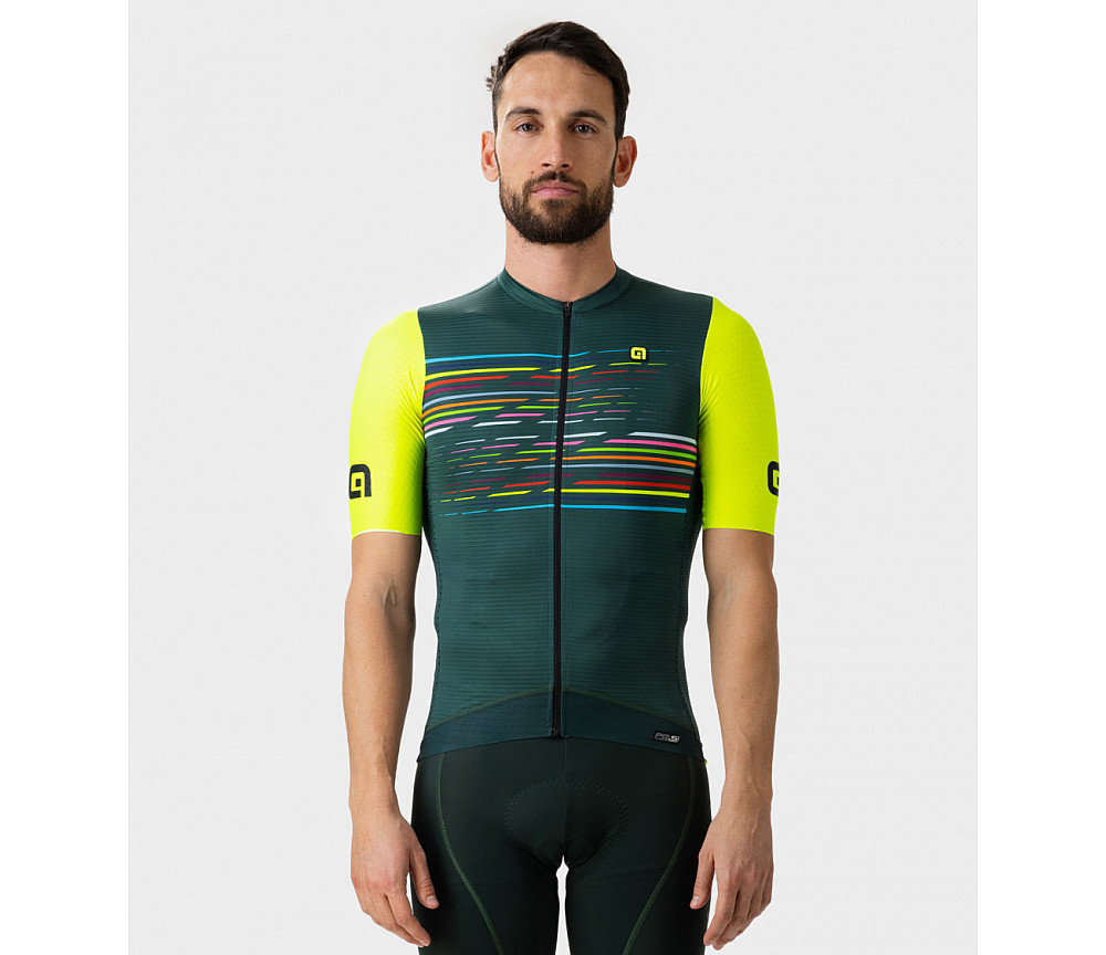 Ale Веломайка мужская MAGLIA MC / SS JERSEY LOGO PR-S VERDE SCURO / DARK GREEN